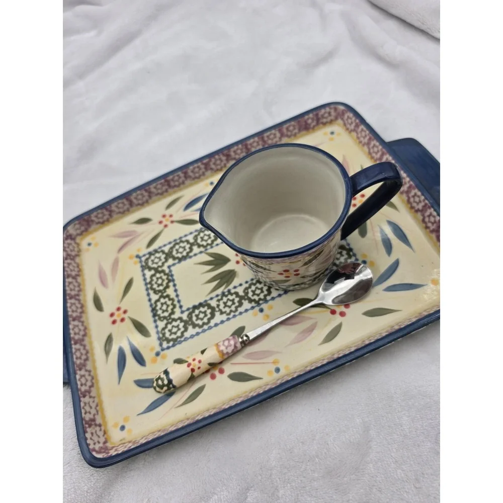Tempations Old World Harvest‎ SET, Coffee Pot ,Spoon, Creamer & Tray